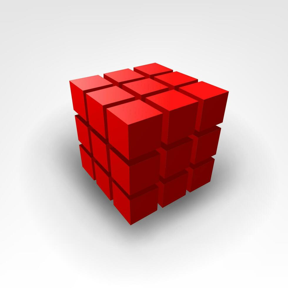 röd kub, vektor illustration