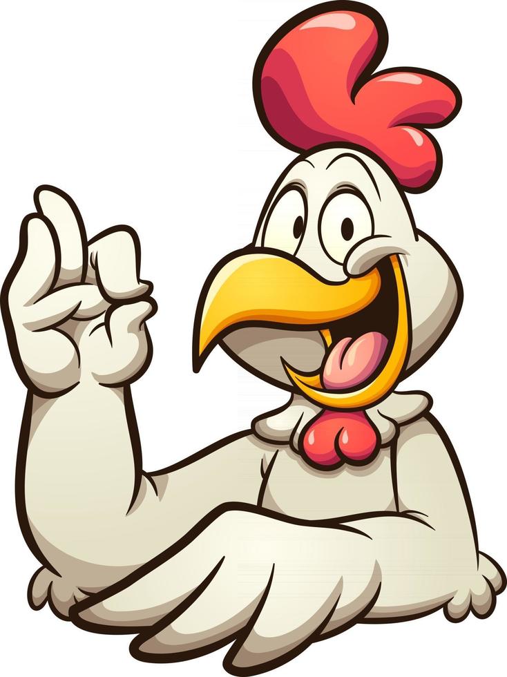 Cartoon Huhn okay Handzeichen vektor