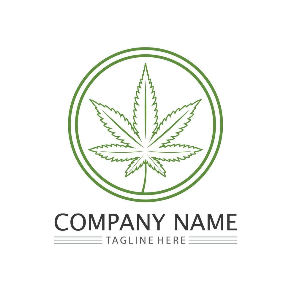 Cannabis-Logo und Marihuana-Blatt-Icon-Vektordesign vektor