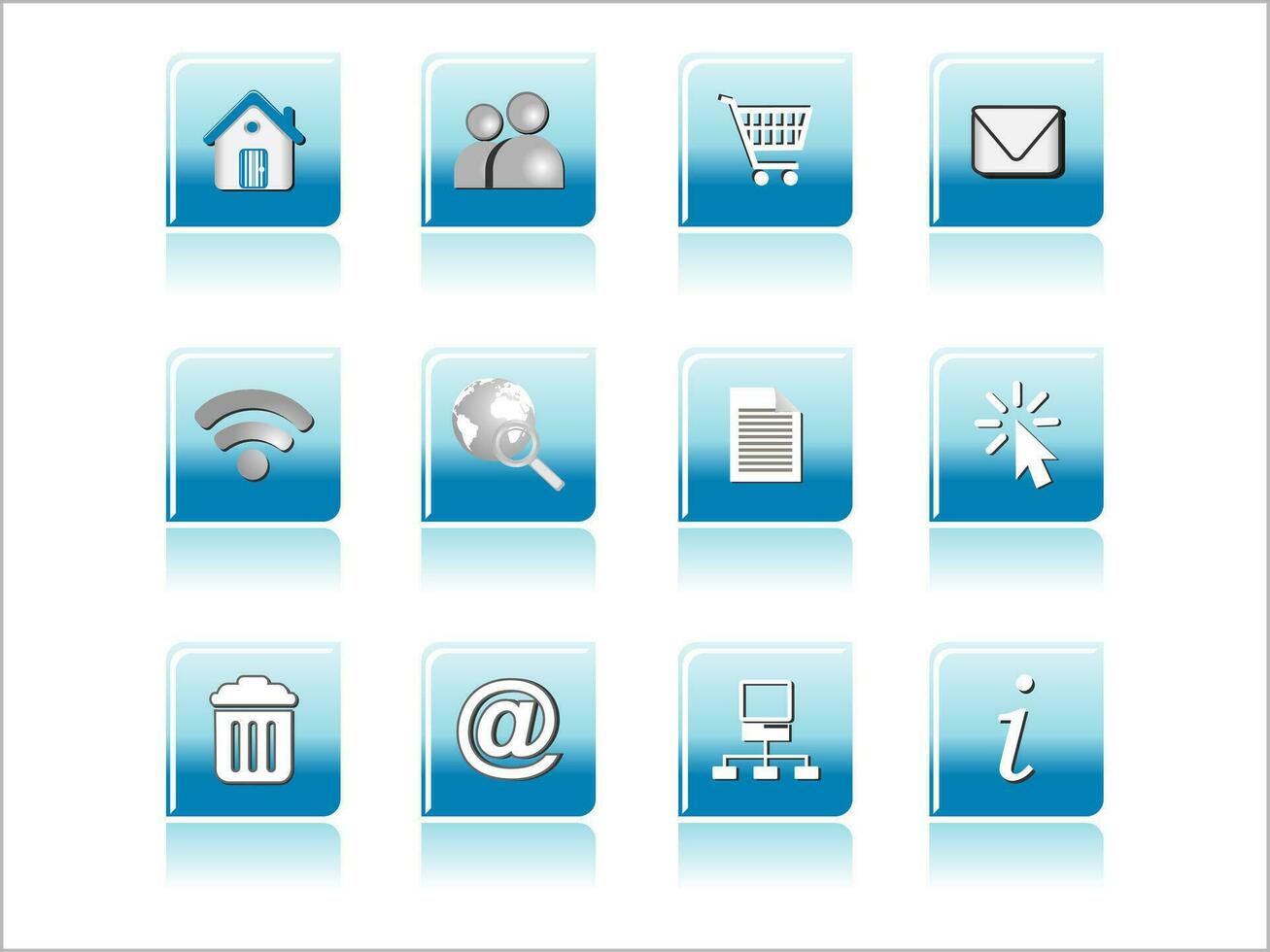 Netz Mail Symbole einstellen zum Webseiten, Netz Anwendungen. Email Anwendungen oder Server Symbole. vektor