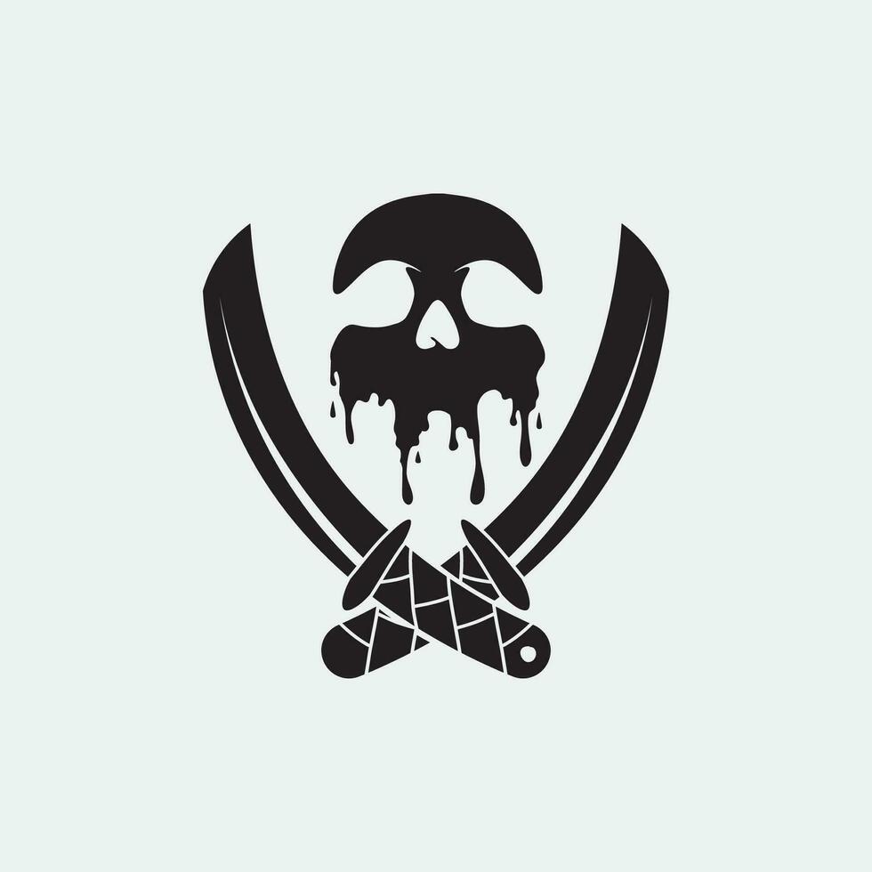 Schädel und Knochen Symbol Logo Design Vektor Grafik Illustration Symbol