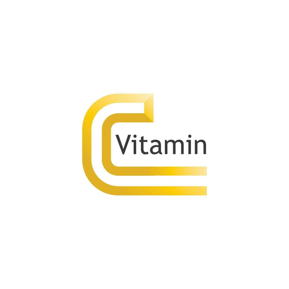 c Logo für Vitamin und Schrift c Buchstabenidentität und Designgeschäft vektor