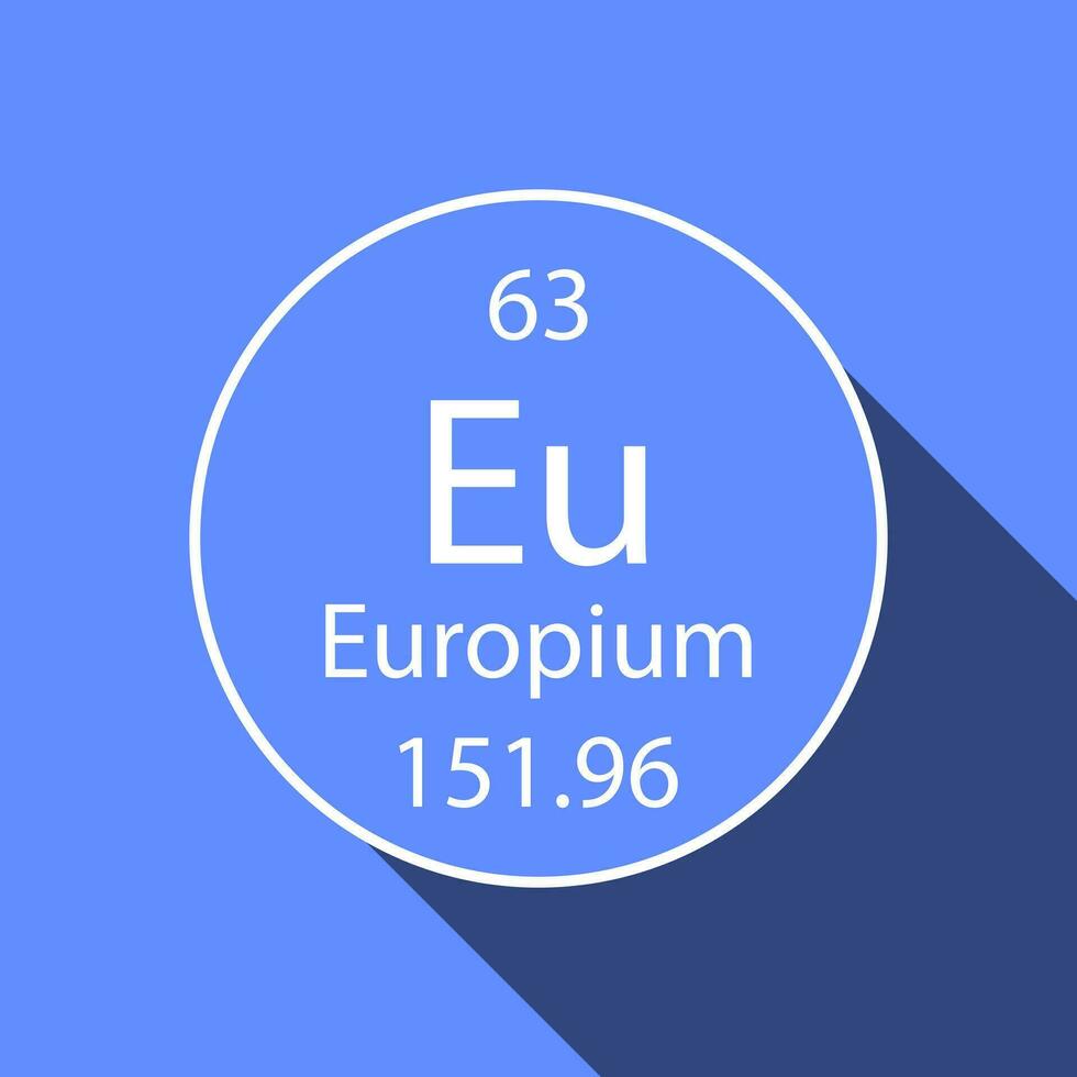 Europium Symbol mit lange Schatten Design. chemisch Element von das periodisch Tisch. Vektor Illustration.