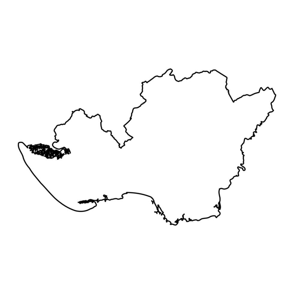Kreis von Llanelli Karte, Kreis von Wales. Vektor Illustration.