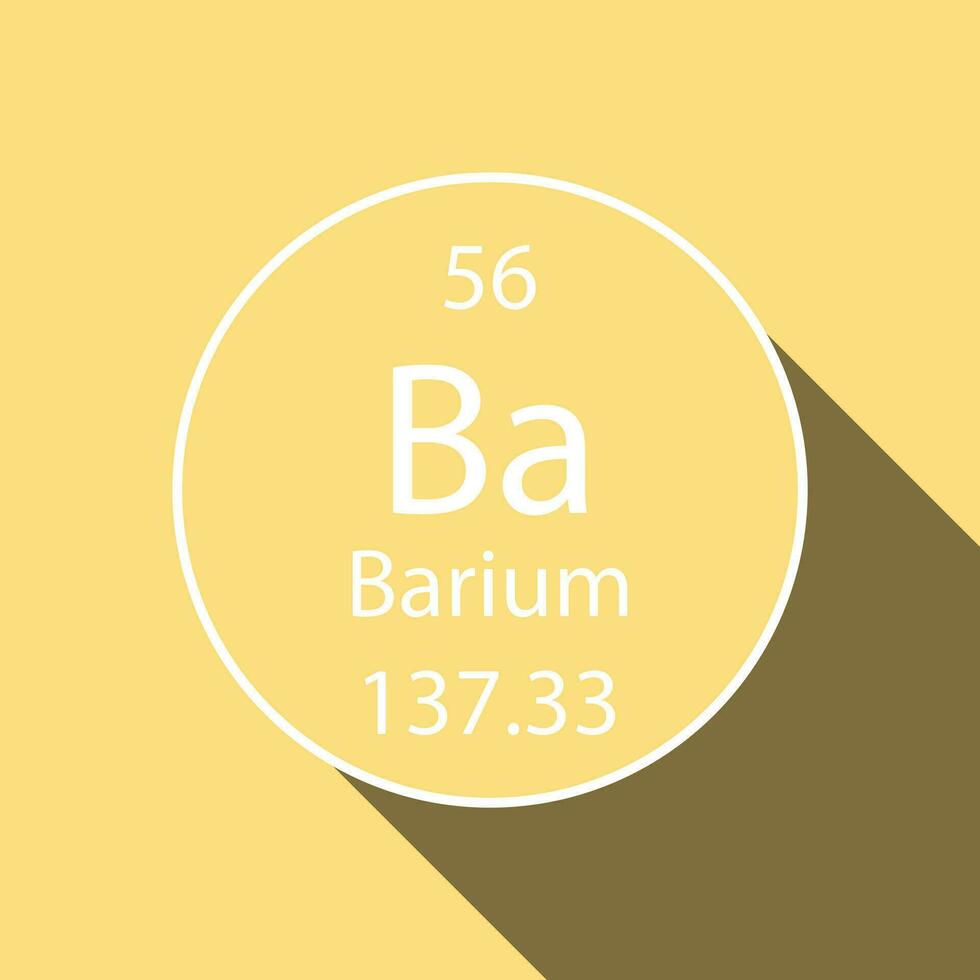 barium symbol med lång skugga design. kemisk element av de periodisk tabell. vektor illustration.