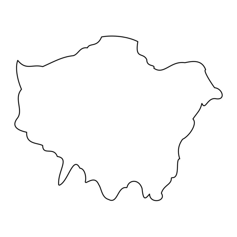 größer London Karte, zeremoniell Bezirk von England. Vektor Illustration.