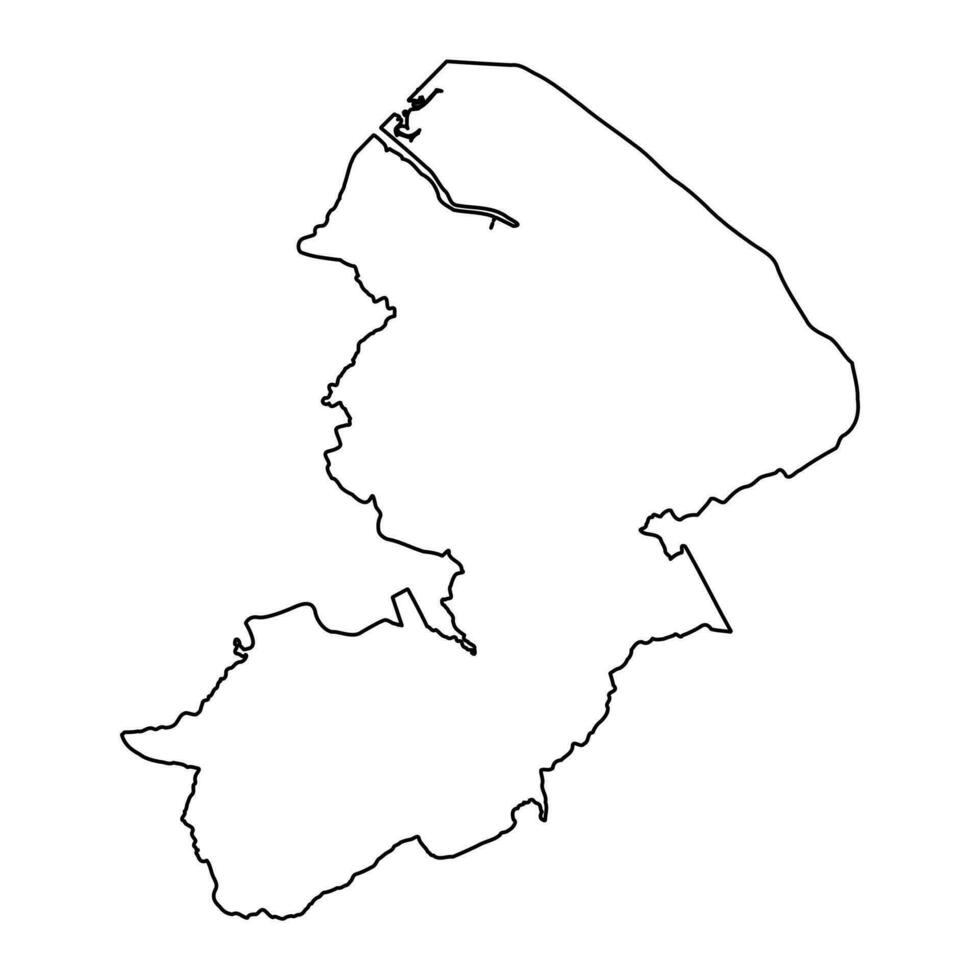 distrikt av alyn och deeside Karta, distrikt av Wales. vektor illustration.