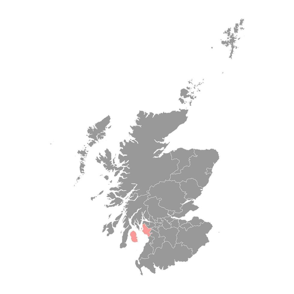 Norden ayrshire Karte, Rat Bereich von Schottland. Vektor Illustration.