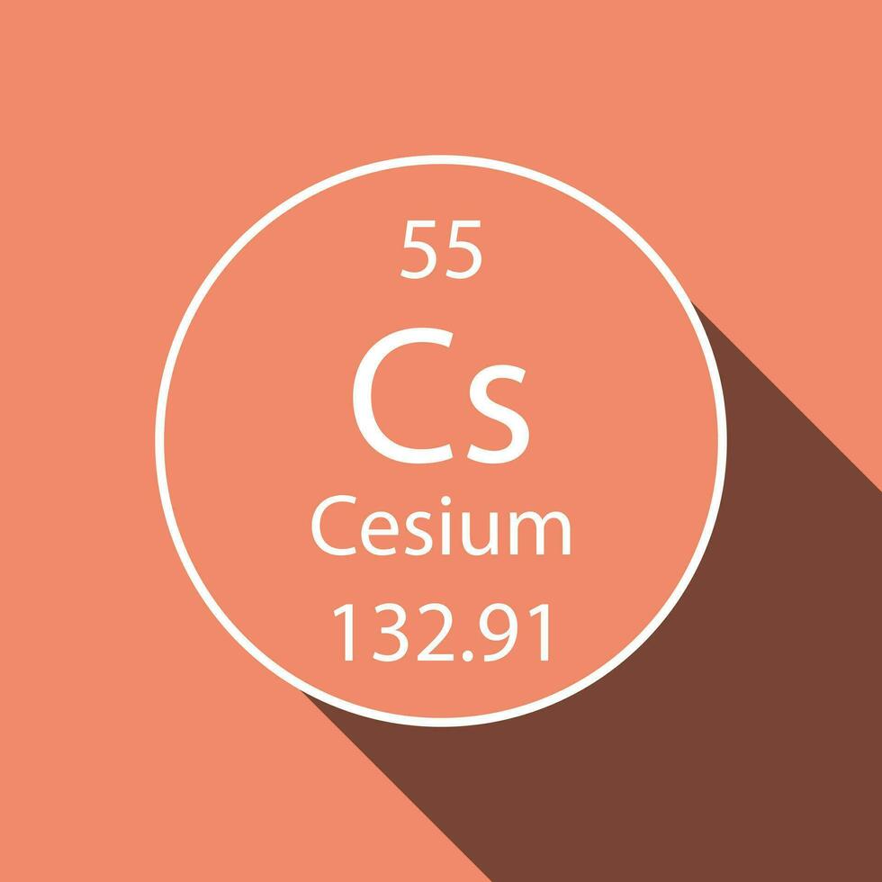 Cäsium Symbol mit lange Schatten Design. chemisch Element von das periodisch Tisch. Vektor Illustration.