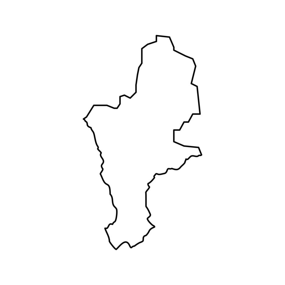 prizren distrikt Karta, distrikt av kosovo. vektor illustration.