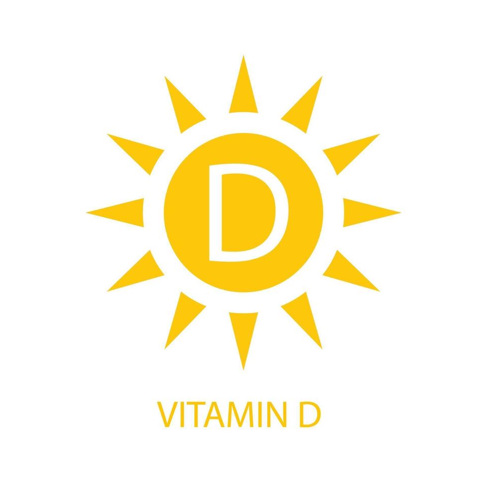 vitamin d-ikon med solen vektorillustration vektor