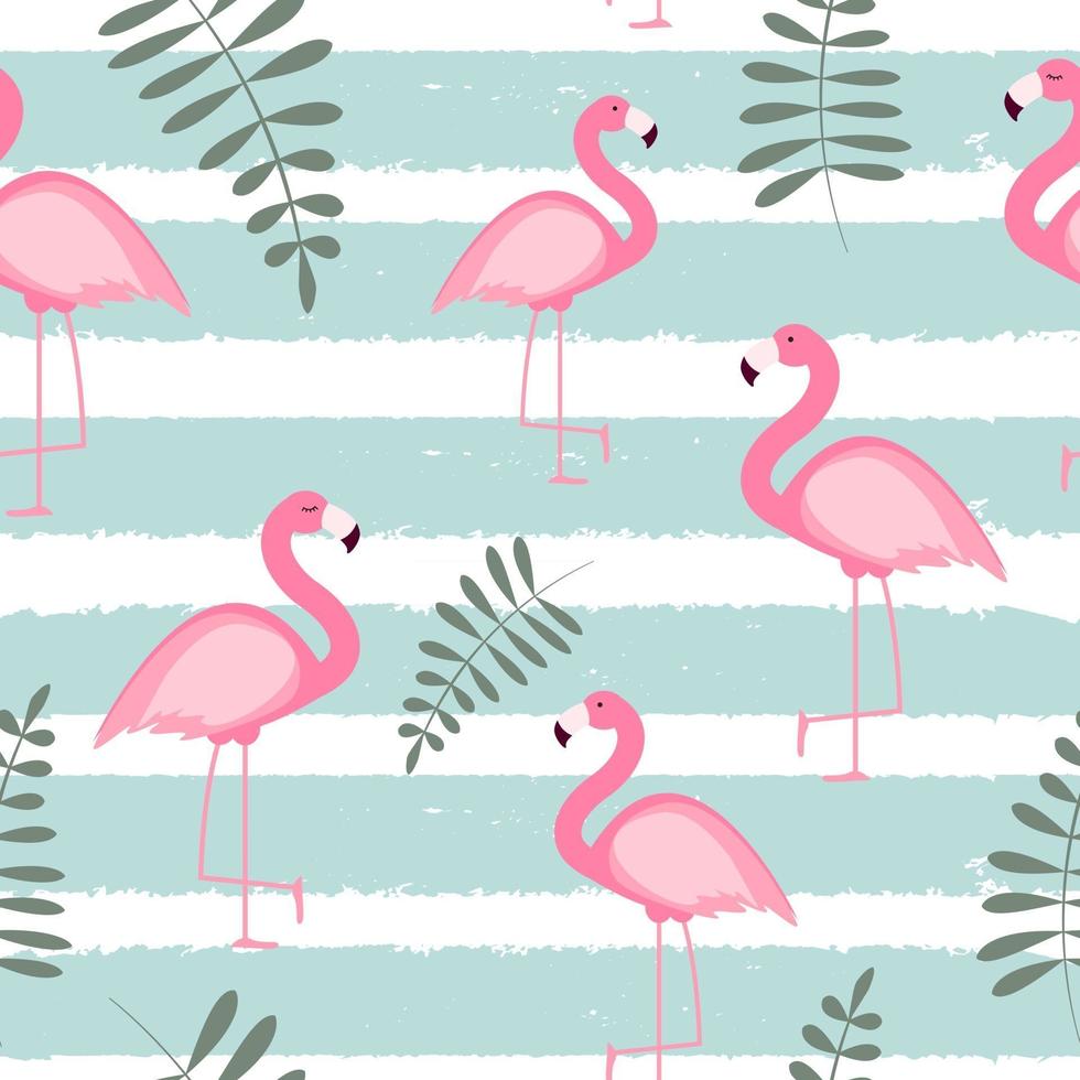 söt sömlös flamingo mönster vektorillustration vektor