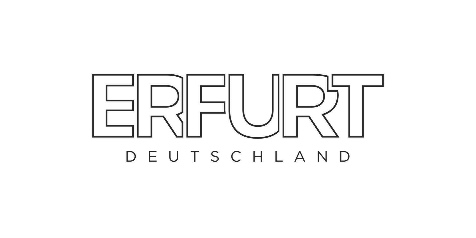 Erfurt Deutschland, modern und kreativ Vektor Illustration Design mit das Stadt von Deutschland wie ein Grafik Symbol und Text Element, einstellen gegen ein Weiß Hintergrund, ist perfekt zum Reise Banner