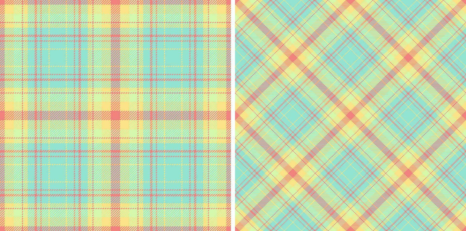 Textur prüfen Textil- von Vektor nahtlos Plaid mit ein Tartan Stoff Hintergrund Muster.