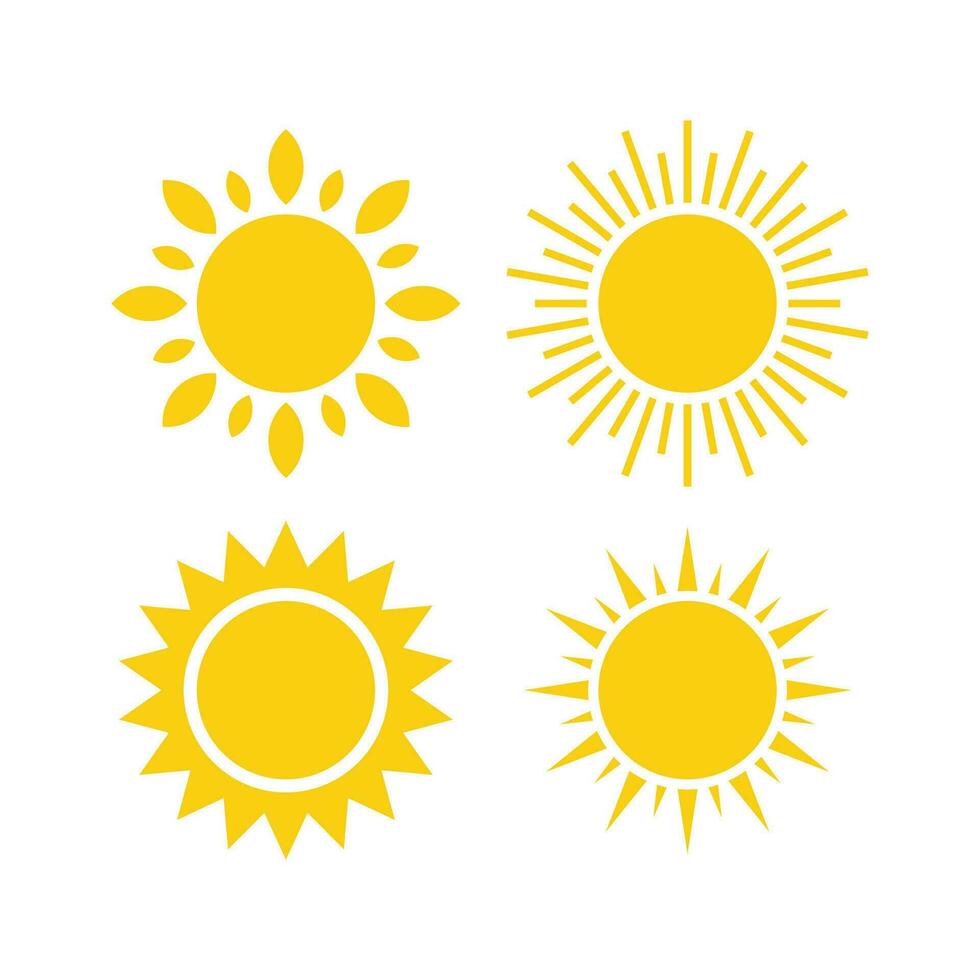 gul Sol ikon vektor isolerat på vit bakgrund