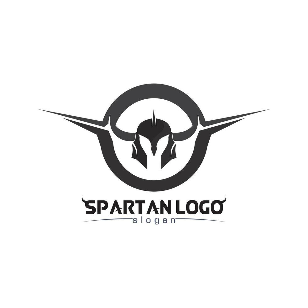 spartansk logotyp svart glaiator och vektor design hjälm och huvud svart