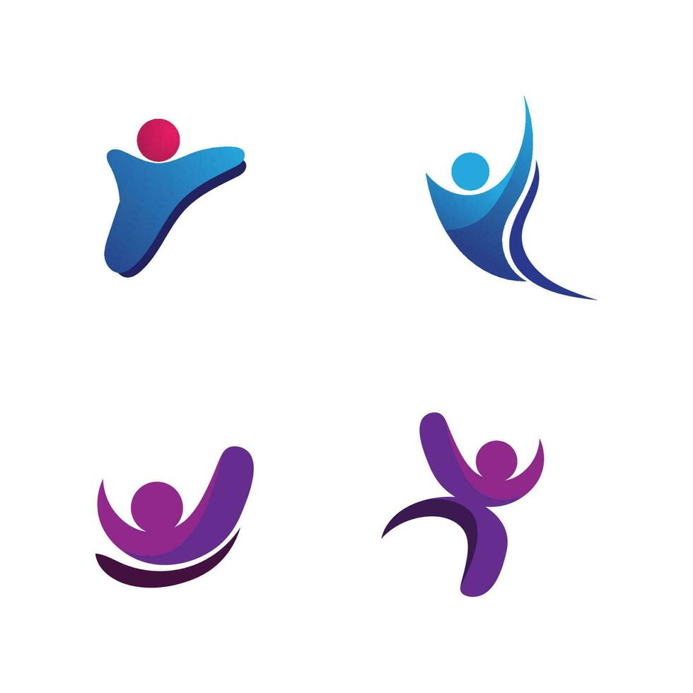 community care logotyp människor ikoner i cirkel vektor koncept