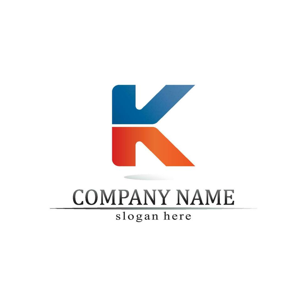 k Logo Design k Brief Schriftart Konzept Business Logo Vektor und Design erste Firma