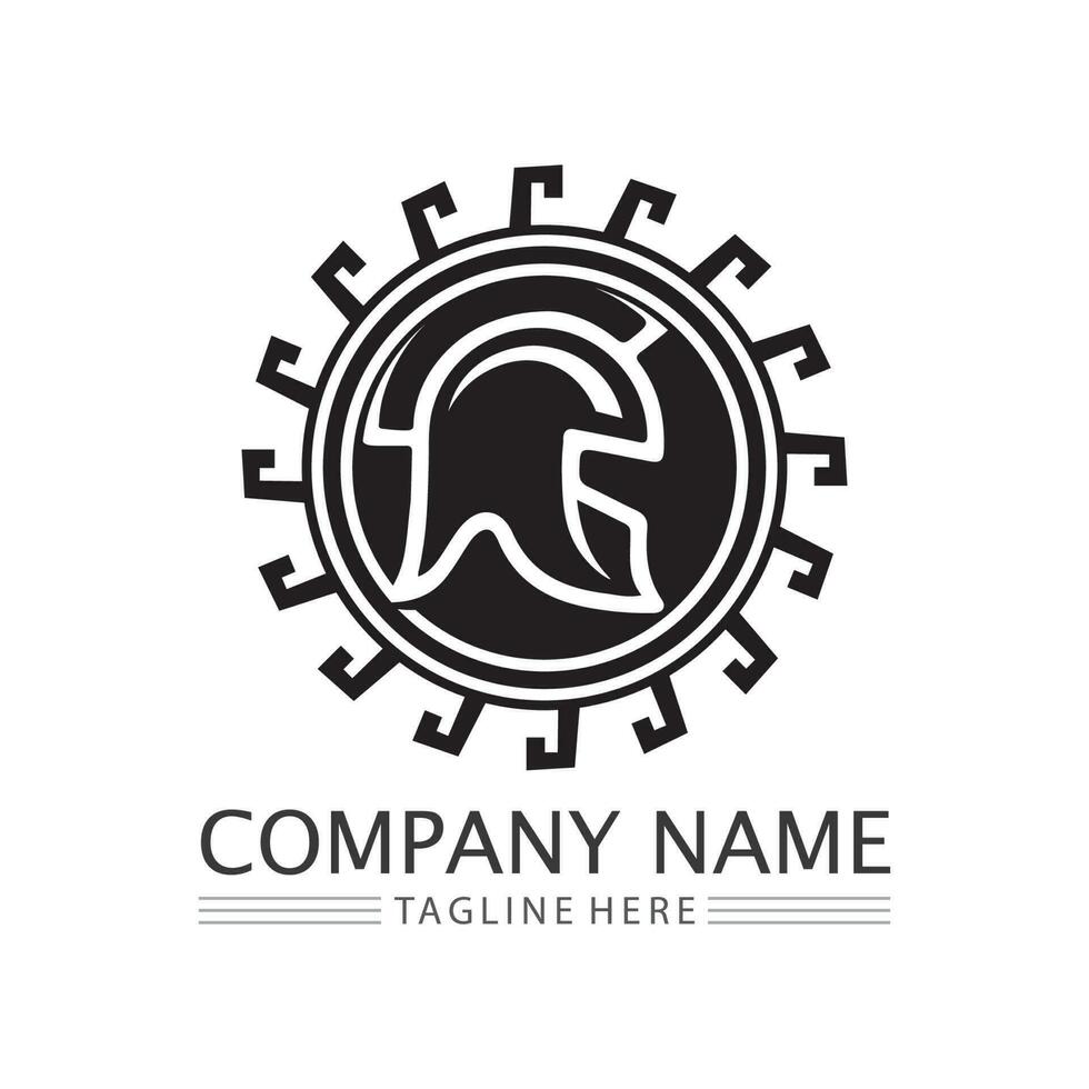 spartansk logotyp ikon mönster vektor