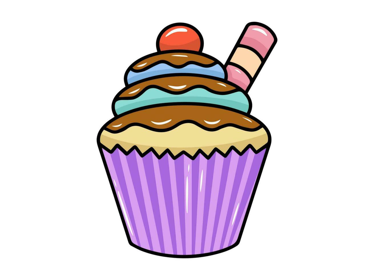 Hand gezeichnet Essen Kuchen Illustration vektor