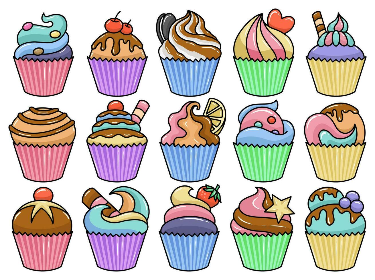 Hand gezeichnet köstlich Kuchen Clip Art Illustration vektor