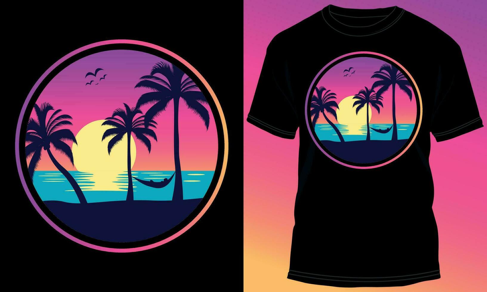 Sommer- Stimmung Jahrgang T-Shirt Design vektor