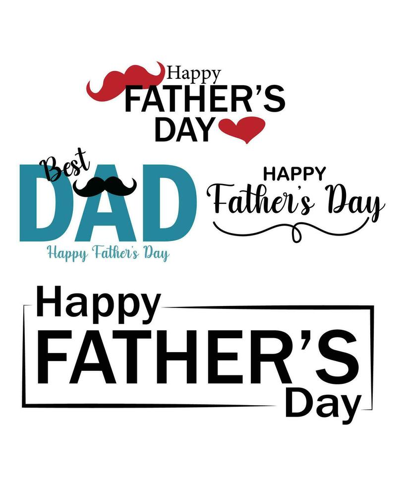 einstellen von Väter Tag Urlaub Schöne Grüße und Teiler Form. glücklich Vaters Tag Vektor Design Konzept