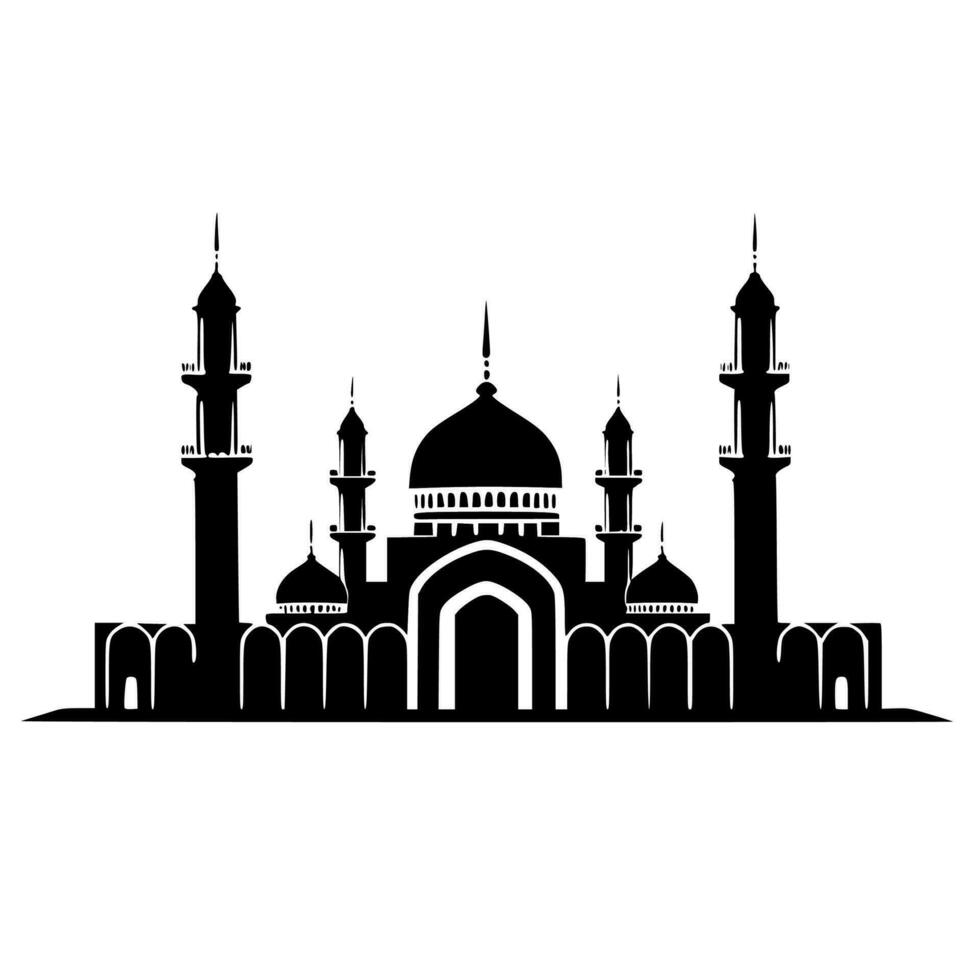 Moschee Landschaft Silhouette vektor