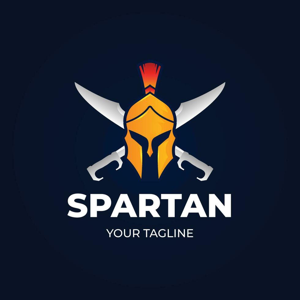 Gradient spartanisch Helm Logo Vorlage vektor