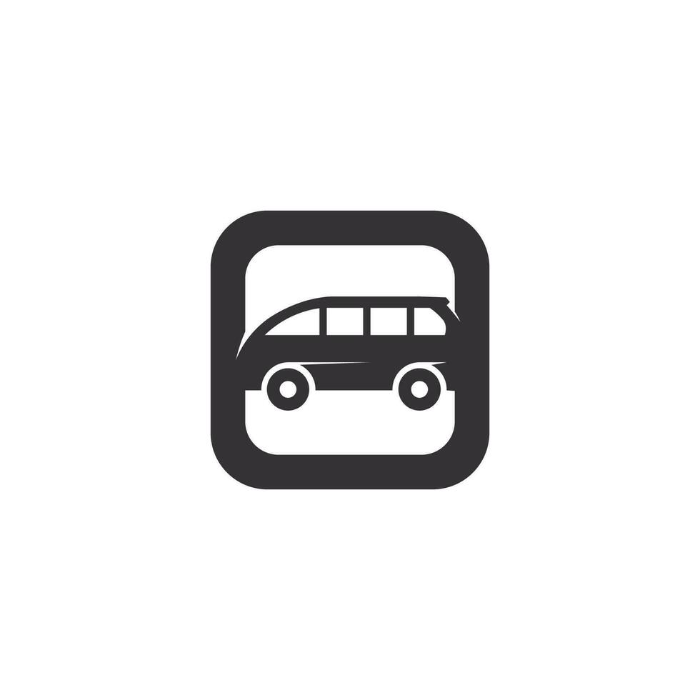 Autoikonen und Vektorlogoautos für Reise-LKW-Bus und andere Transportvektorzeichen entwerfen Illustration vektor