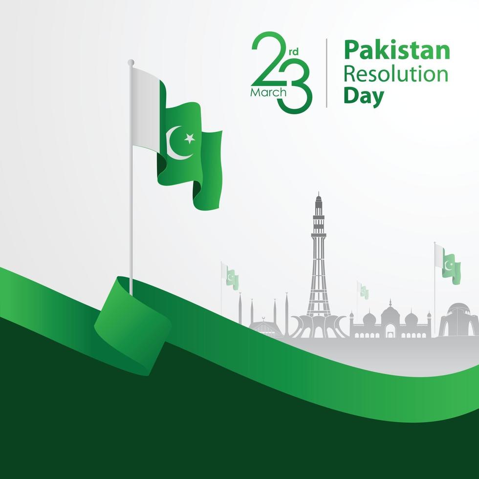 pakistan upplösning dag firande banner flygblad vektor