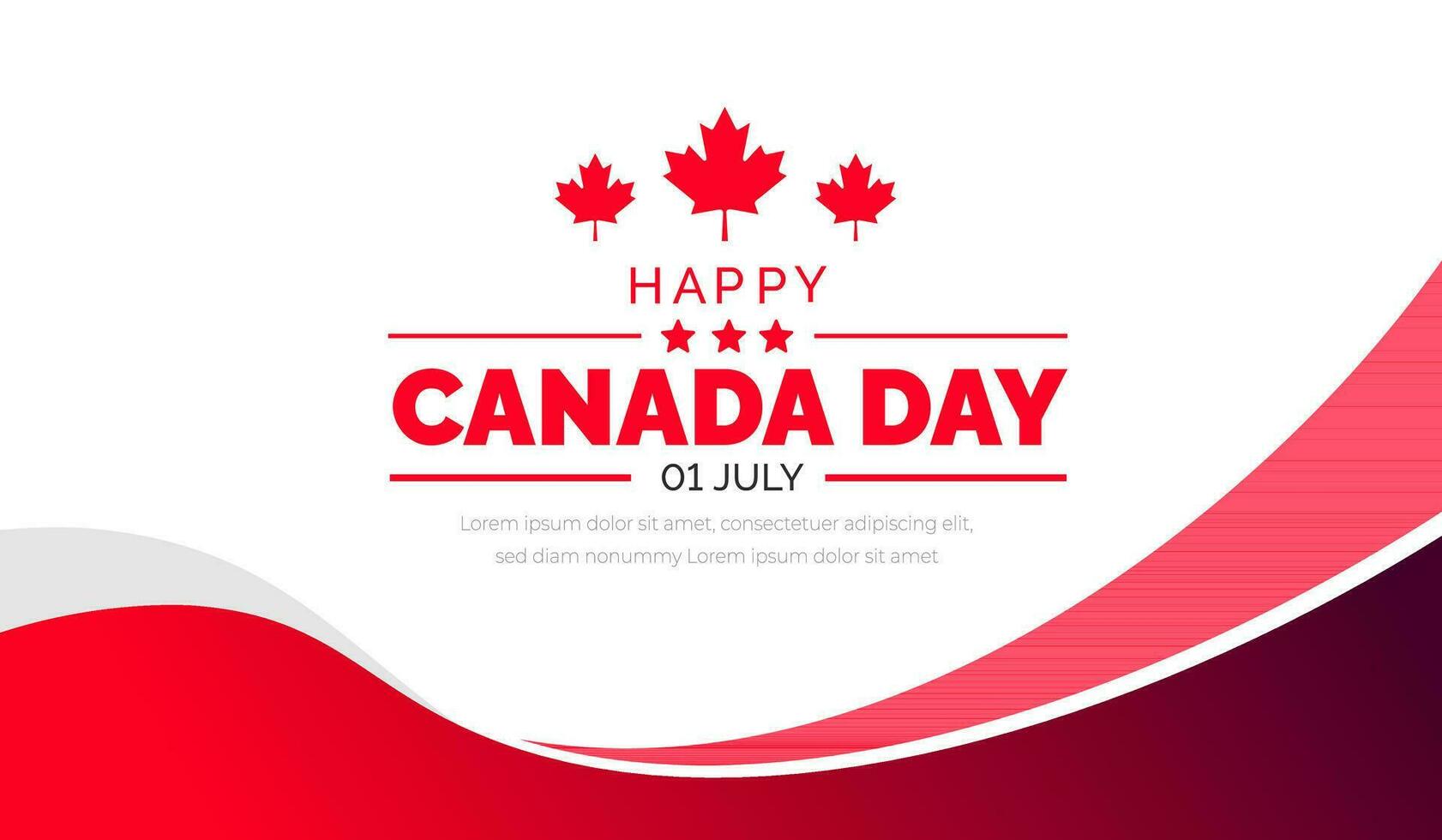Lycklig kanada dag bakgrund eller baner design mall berömd i 1 juli. kanada oberoende dag bakgrund. vektor