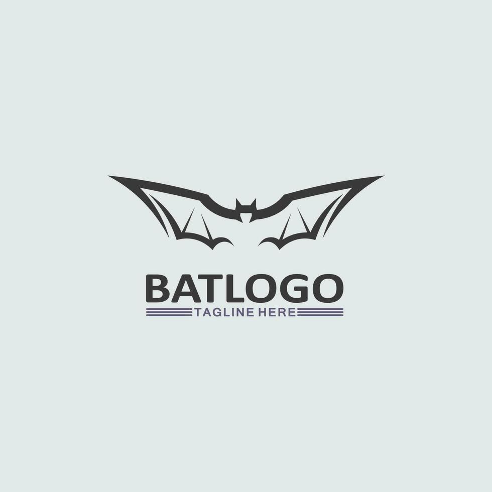 bat logotyp djur och vektor, vingar, svart, halloween, vampyr, gotisk, illustration, design bat ikon vektor