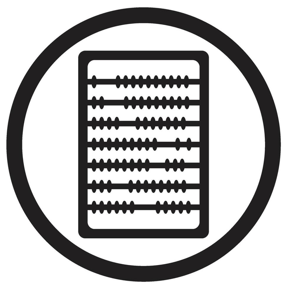 Abakus Symbol schwarz. Taschenrechner zum Zählen, Buchhaltung mit alt Abakus. Vektor Illustration