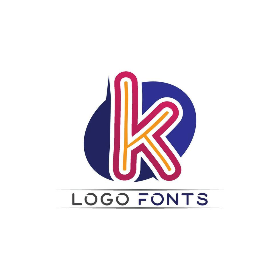 k Logo Design k Brief Schriftart Konzept Business Logo Vektor und Design erste Firma