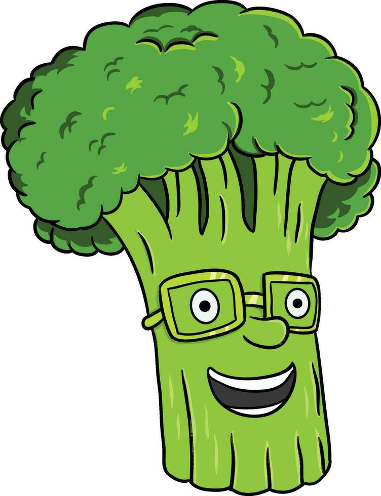 Lycklig leende broccoli vektor