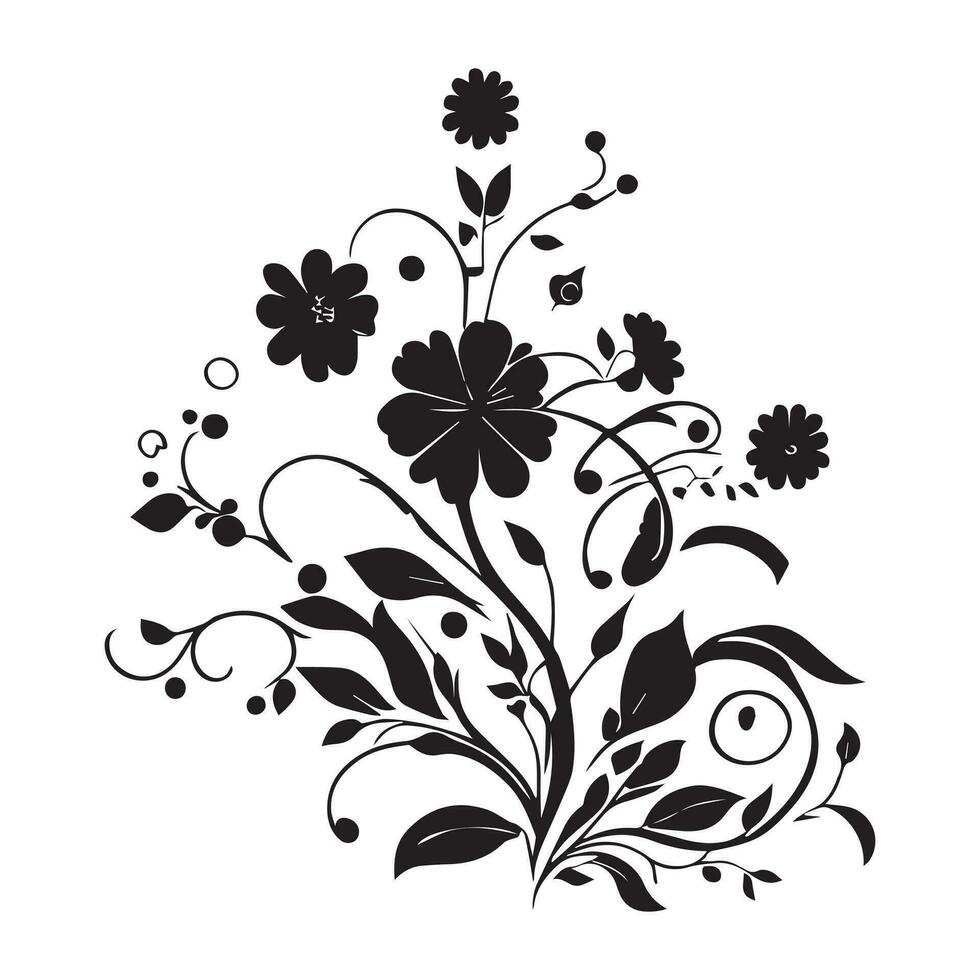 Blumen- Blume Design Vektor Illustration schwarz Farbe