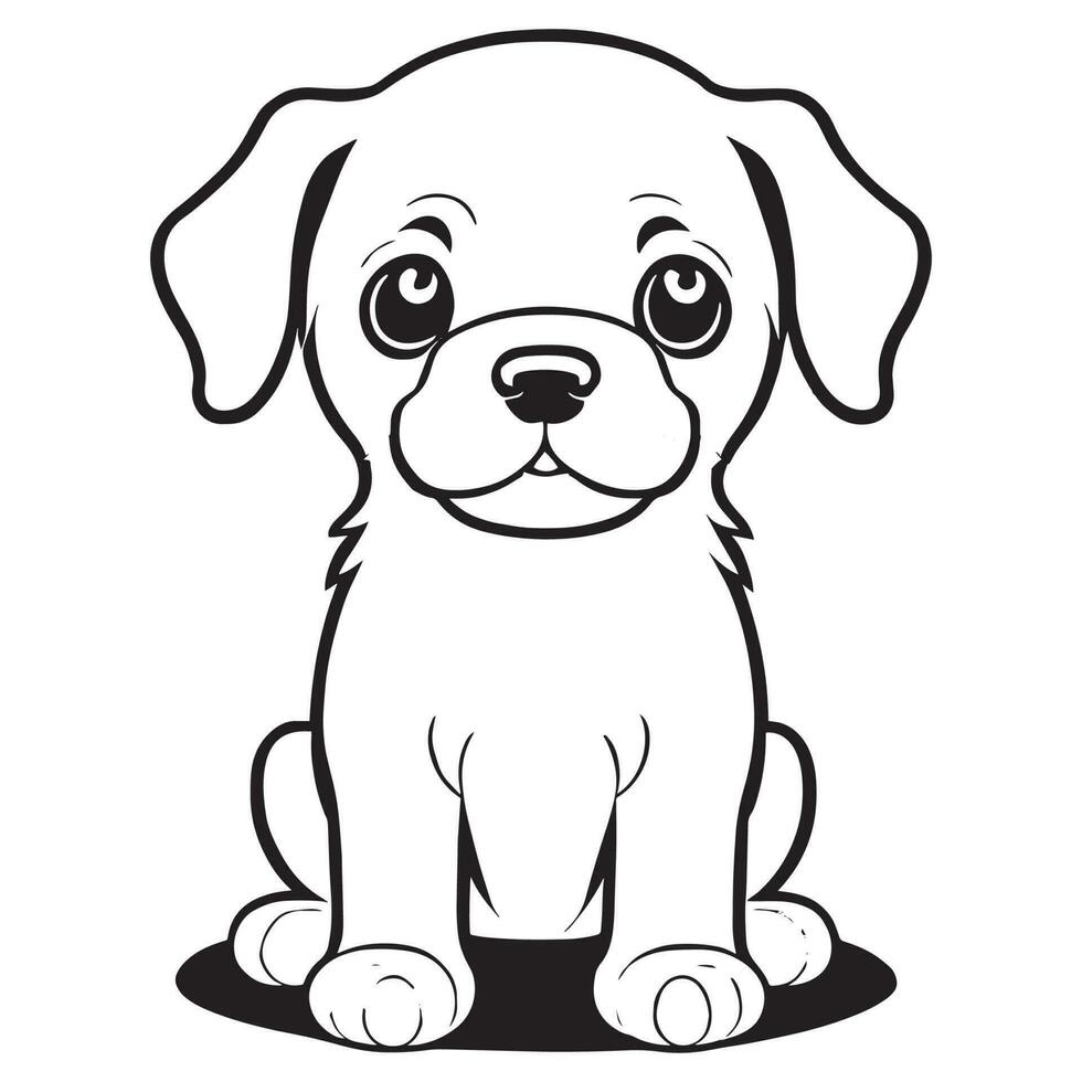 diese ist ein Hund Vektor Clip Art, Hund Vektor Silhouette, Hund Linie Kunst Vektor Illustration.