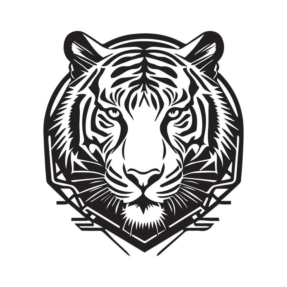 Tiger Vektor Logo, Tiger Vektor Clip Art, Tiger Vektor Silhouette schwarz und Weiß.