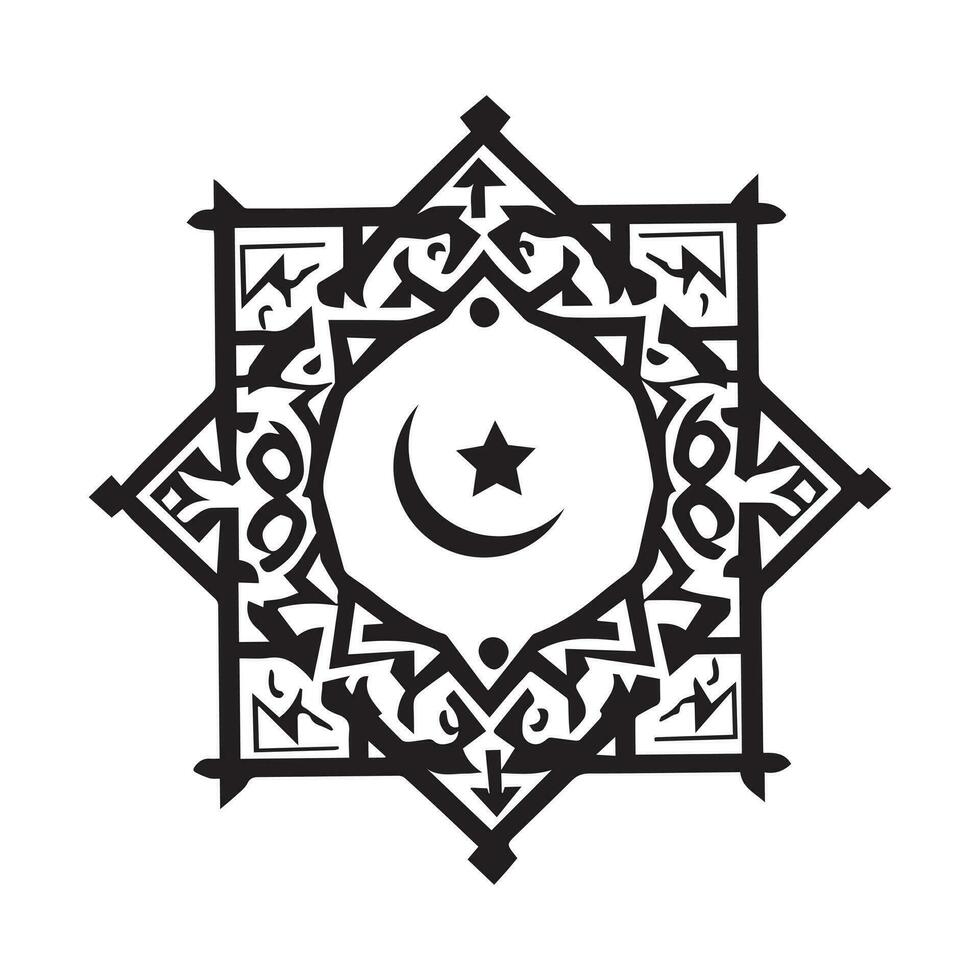 islamic prydnad vektor ikon, islam vektor design