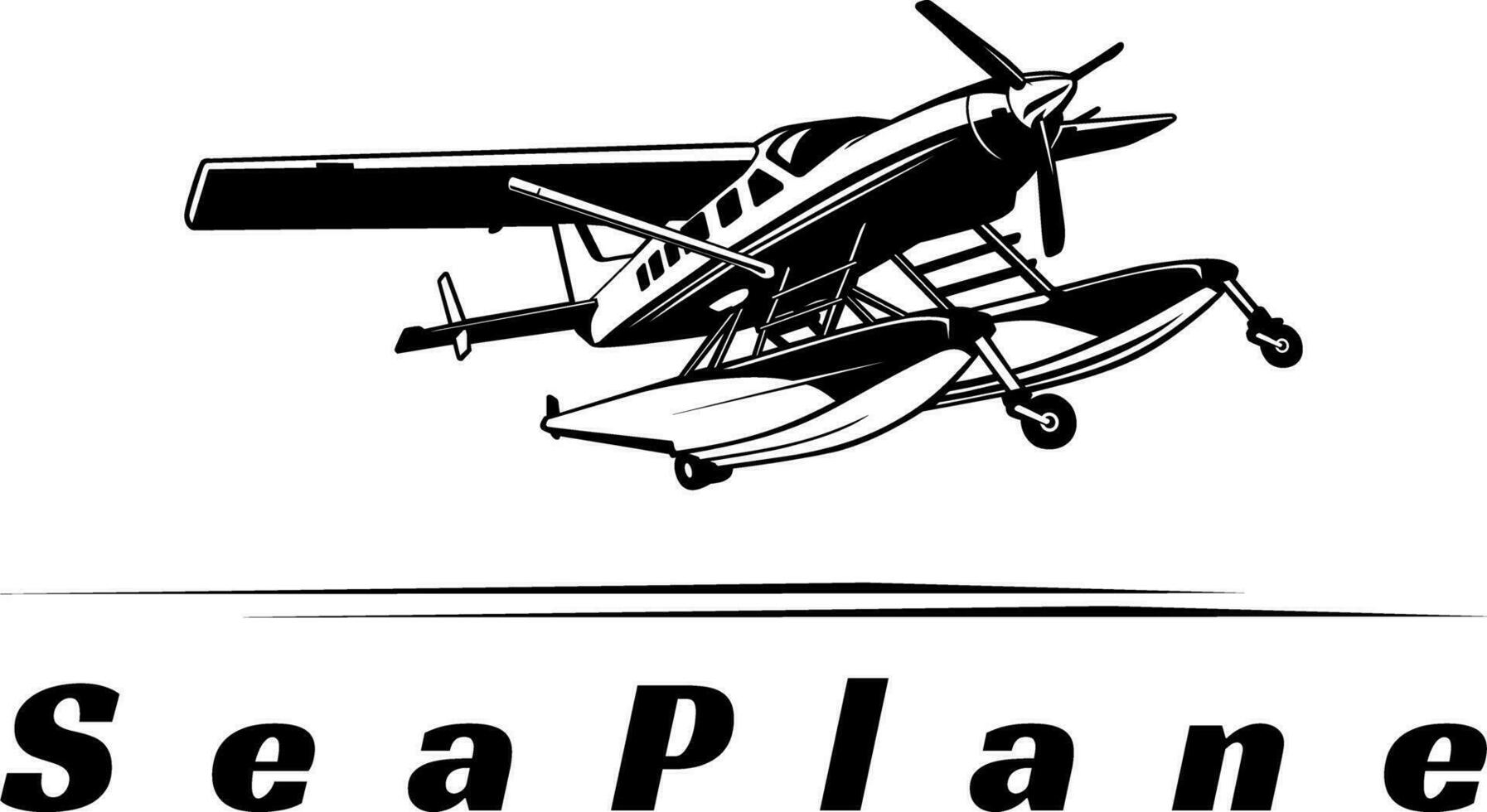 sjöflygplan illustration logotyp design vektor
