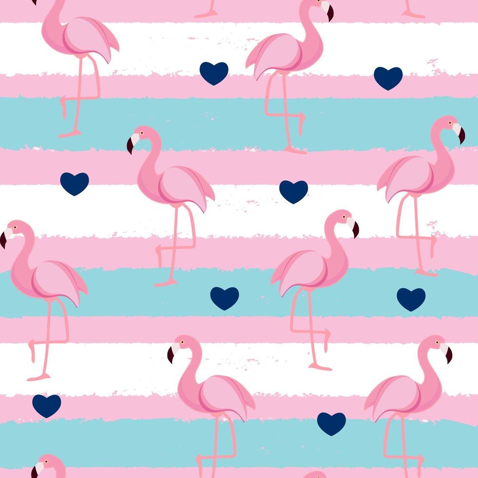 niedliche Retro nahtlose Flamingo Muster Hintergrund Vektor-Illustration vektor