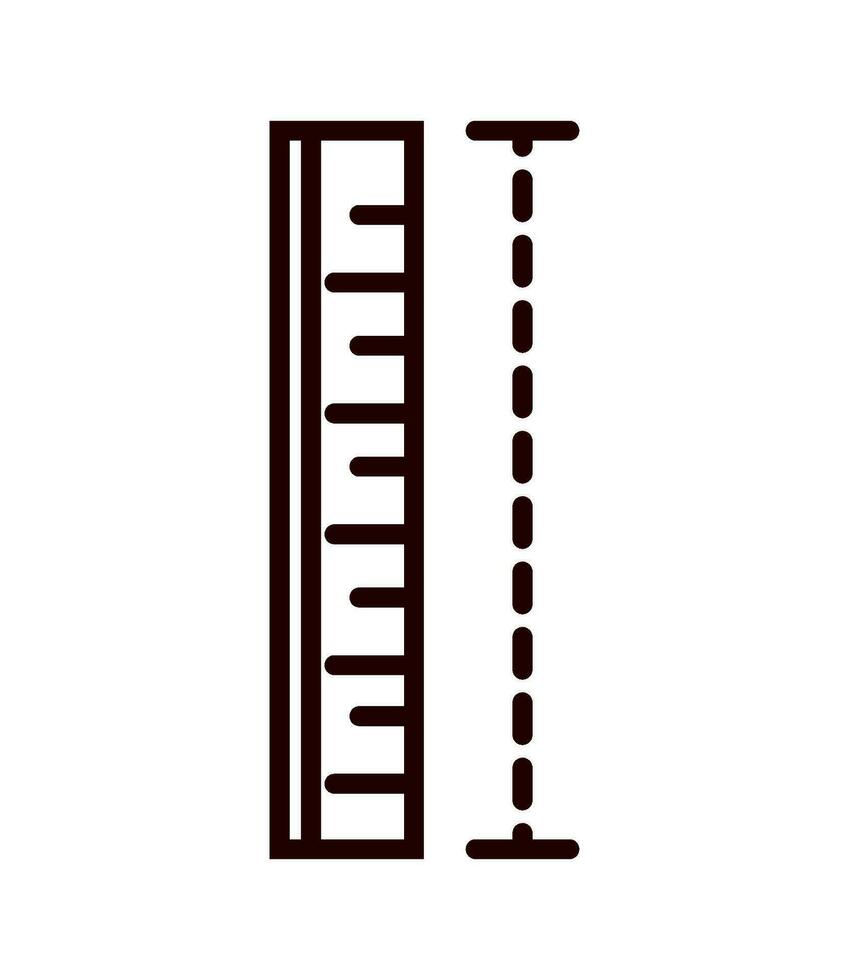 linjal matematik linje ikon isolerat vektor