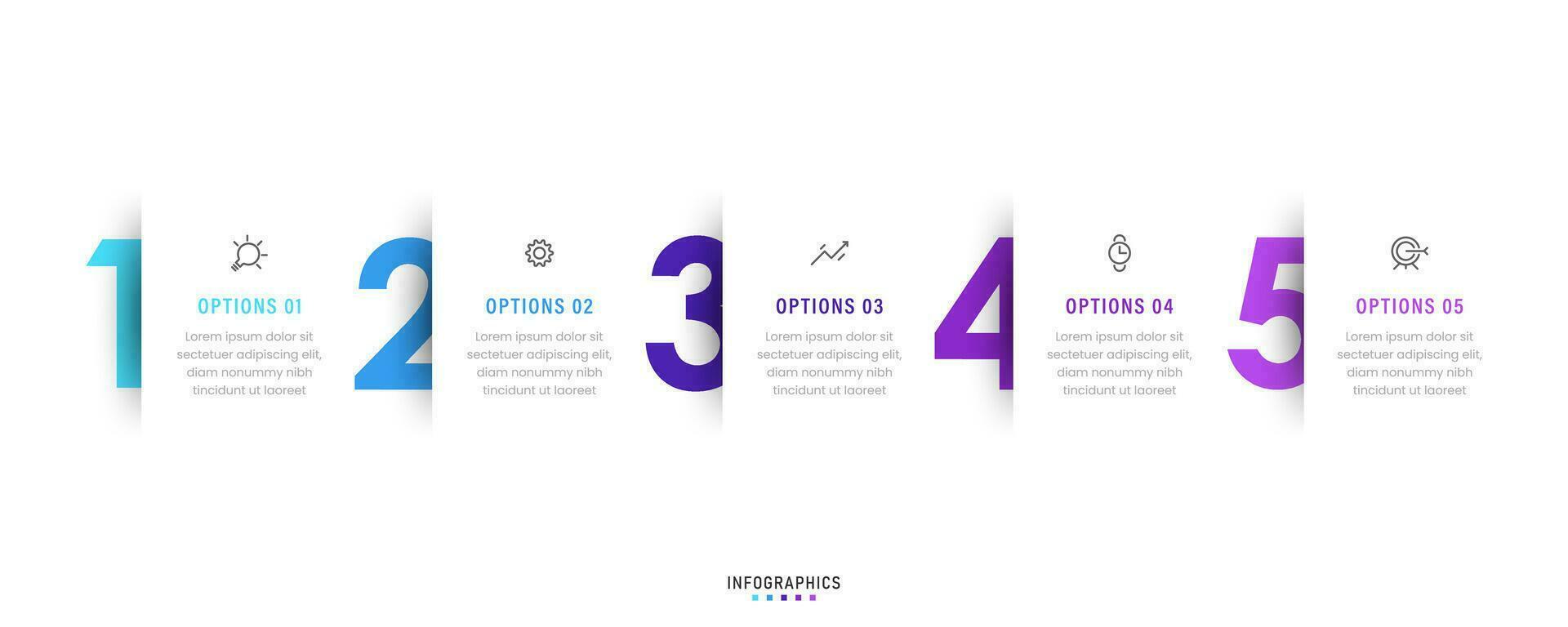 vektor infographic etikett designmall med ikoner och 5 alternativ eller steg. kan användas för processdiagram, presentationer, arbetsflödeslayout, banner, flödesschema, infograf.