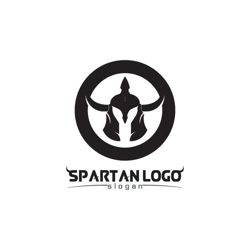 spartansk logotyp svart glaiator och vektor design hjälm och huvud svart