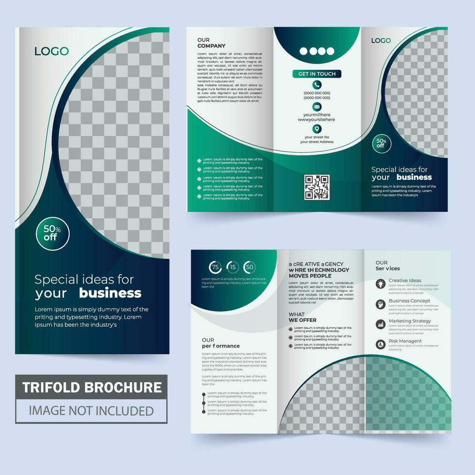 Geschäft dreifach Broschüre, Digital Marketing tri falten korporativ Broschüre Abdeckung. Katalog mit abstrakt geometrisch Hintergrund. modern Vorlage vektor