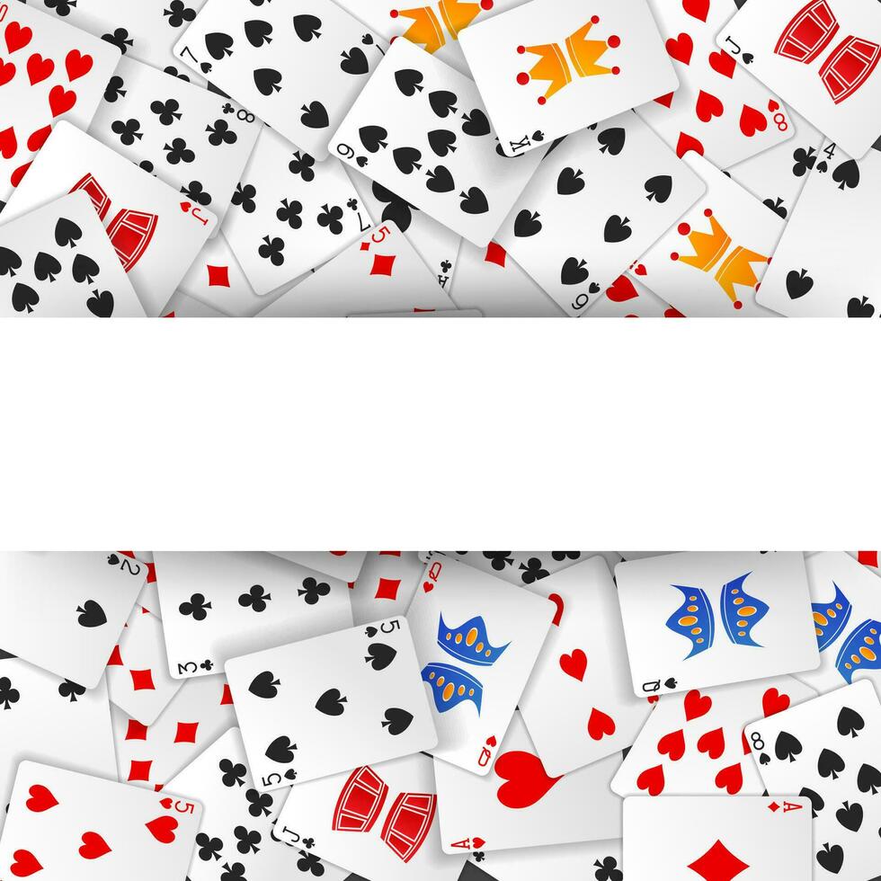 poker kort spridd med tecken bakgrund, vektor illustration