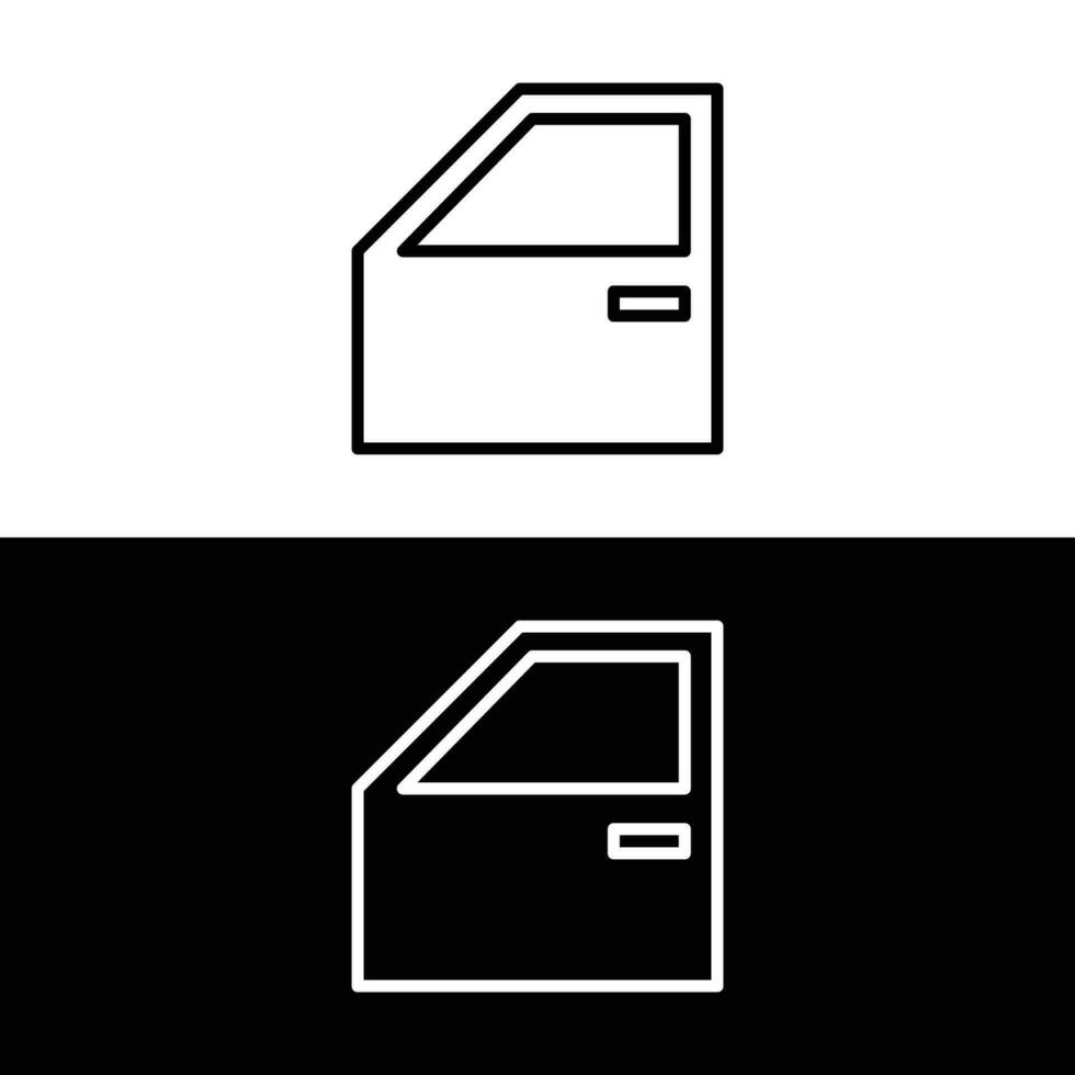 Auto Tür Vektor Gliederung Symbol. Vektor Illustration Auto auf Tür Weiß und schwarz Hintergrund