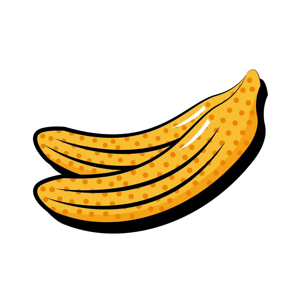 flacher Stil der frischen Bananen-Pop-Art vektor