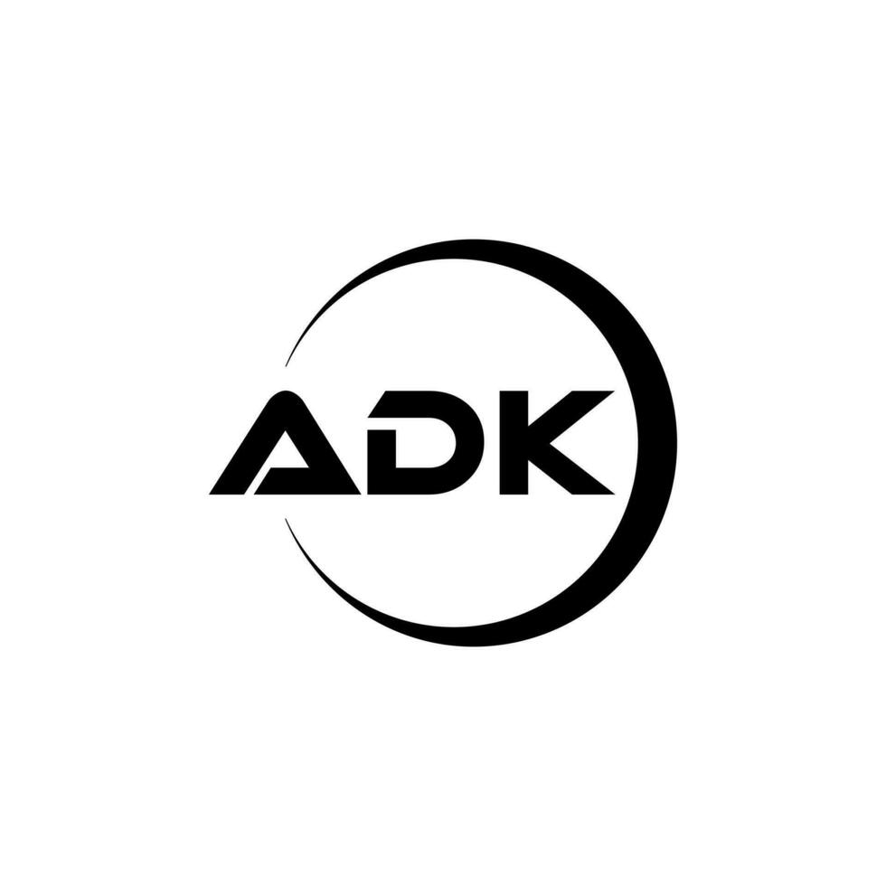 adk brev logotyp design i illustration. vektor logotyp, kalligrafi mönster för logotyp, affisch, inbjudan, etc.